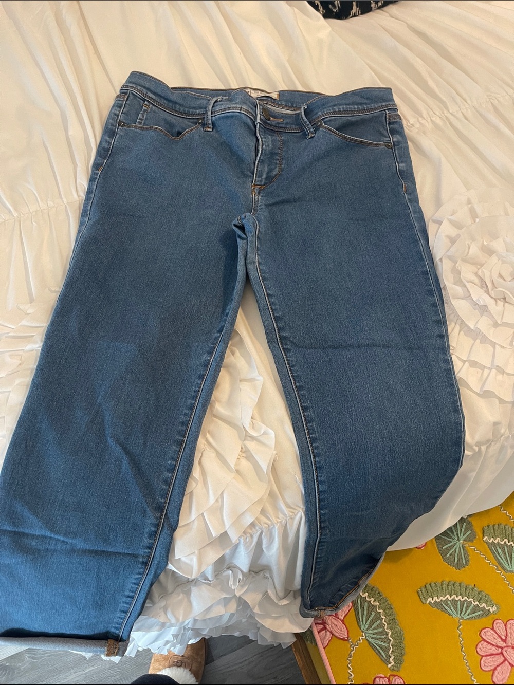 Free People Straight-Leg Midwash Jeans